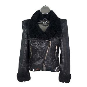 Sherpa Croc Leather Jacket